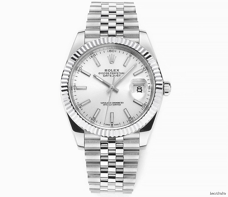 Rolex Datejust Automatic Watch - white baton dial for office