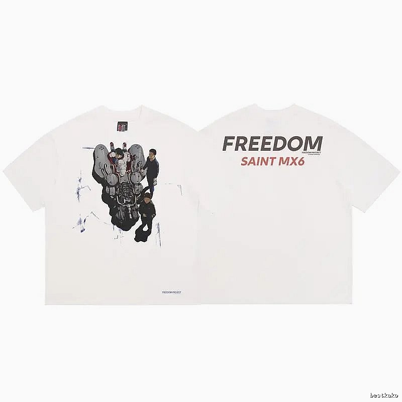 SAINT MX6 Streetwear Printed White T-Shirt