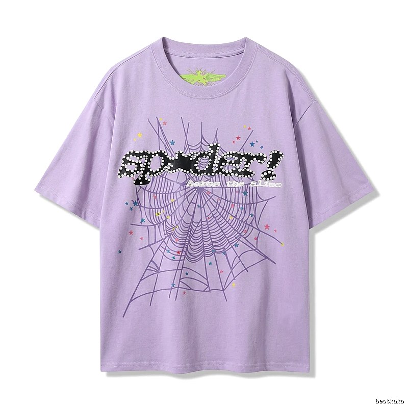 Sp5der Cobweb Style Light Purple T-shirt