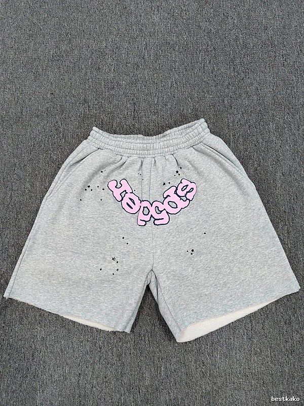 Sp5der Printed Street Style Grey Shorts