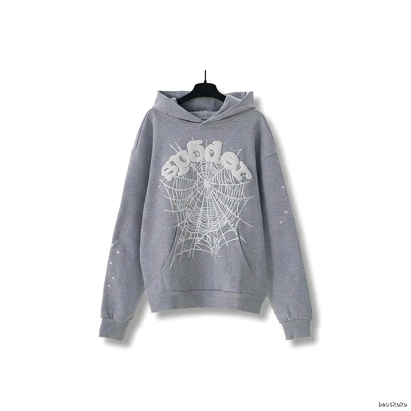 Sp5der Spider Web Print Grey Sweatshirt