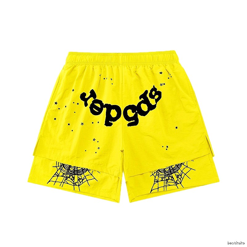 Sp5der trendy and cool style yellow shorts