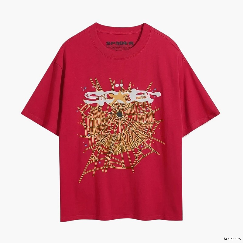 Sp5der Trendy Style Red T-shirt
