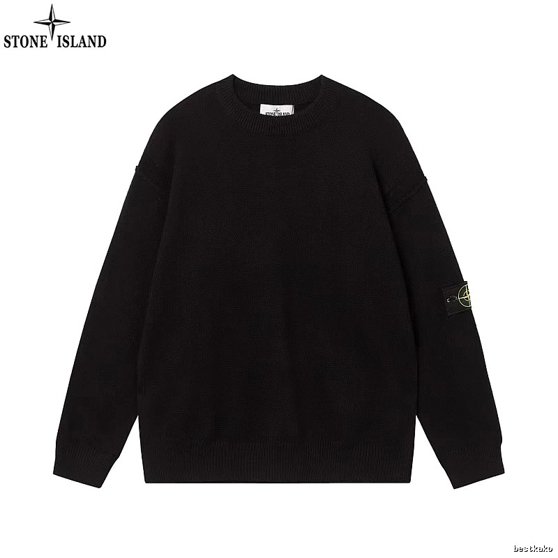Stone Island Black Crewneck SweatShirt Travel Styling