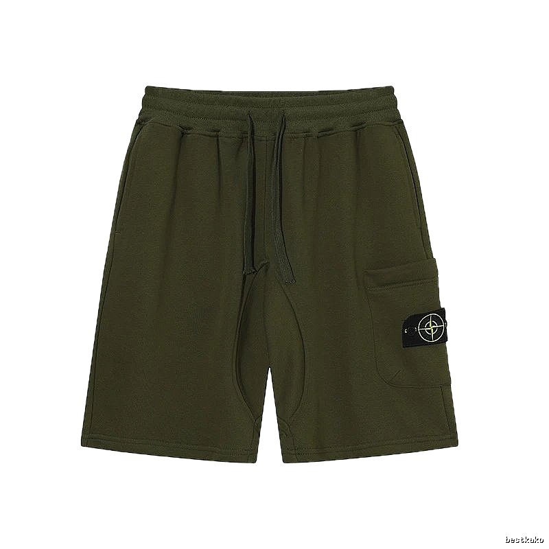Stone Island Classic Functional Style Army Green Casual Shorts