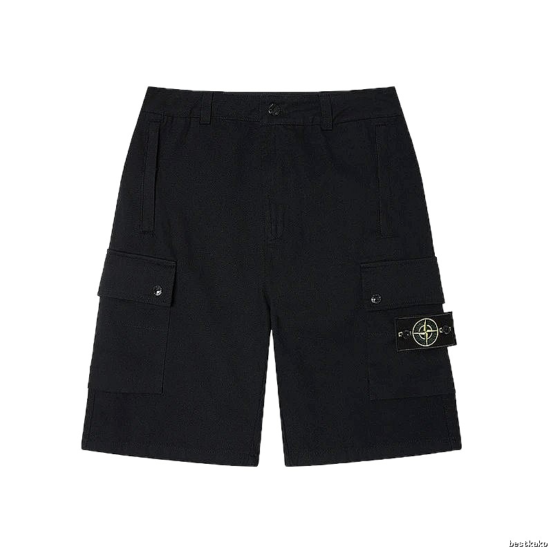 Stone Island Classic Techwear Style Black Cargo Shorts