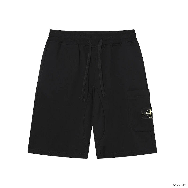 Stone Island Compass Collection Workwear Style Black Shorts