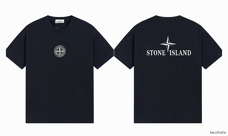 Stone Island Compass Street Style Black Short Sleeve T-shirt