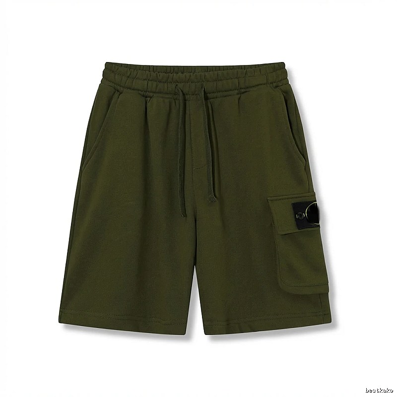 Stone Island military green work-style shorts