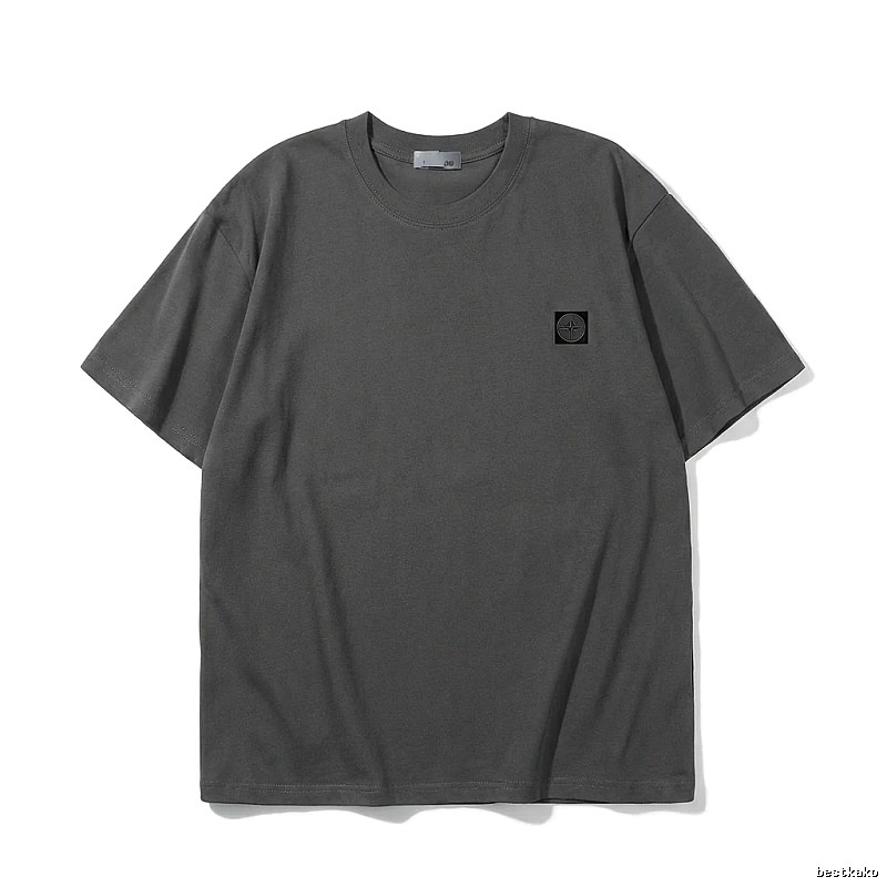 Stone Island minimalist style dark gray T-shirt