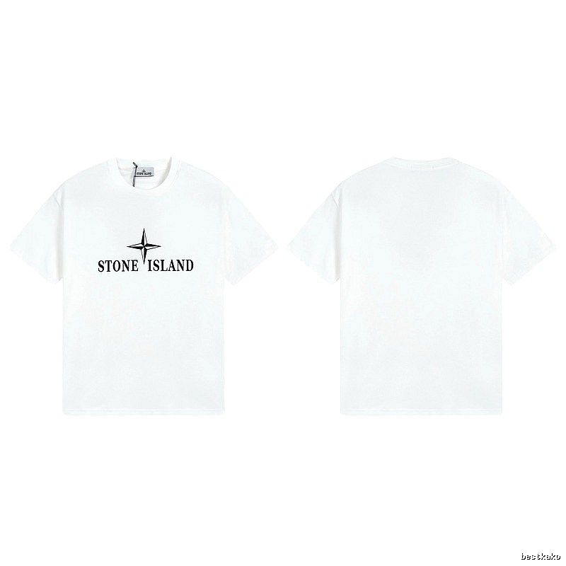 Stone Island Printed Street Style White T-Shirt