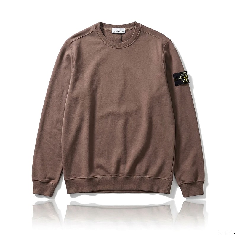 Stone Island Simple Style Coffee-colored Sweatshirt