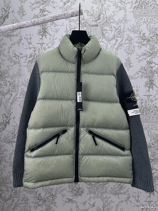 Stripe Striped Puffer Jacket with ThomBrowne Branding