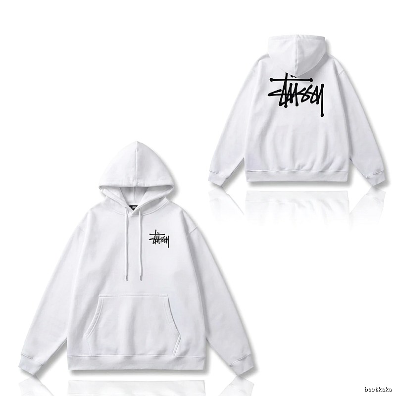 Stussy basic style simple white sweatshirt