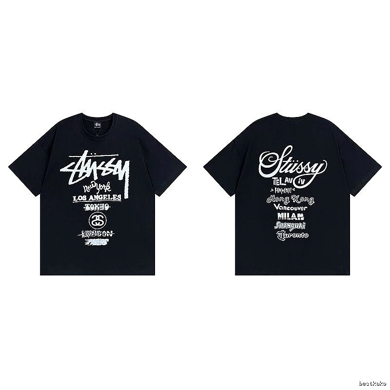 Stussy Black Spider Graphic T-Shirt Bold Graphic Logo