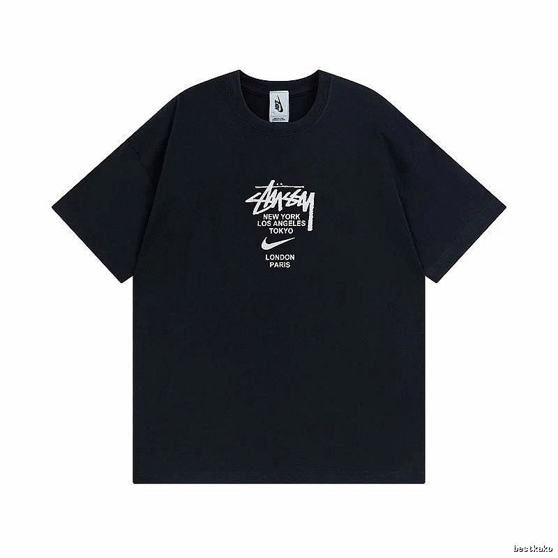 Stussy Black Spider Graphic T-Shirt Downtown Style Logo