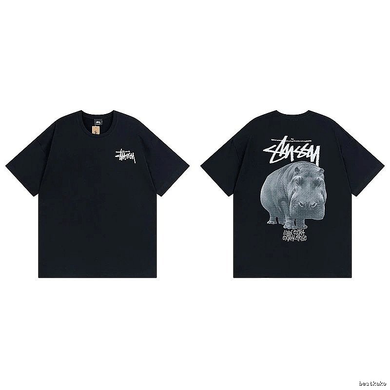 Stussy Black Spider Graphic T-Shirt Match Day Logo