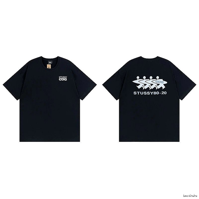 Stussy Black Spider Graphic T-Shirt Modern Fit Logo