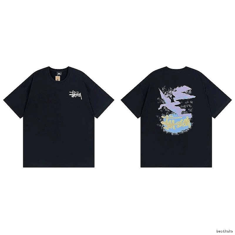 Stussy Black Spider Graphic T-Shirt Training Look Logo