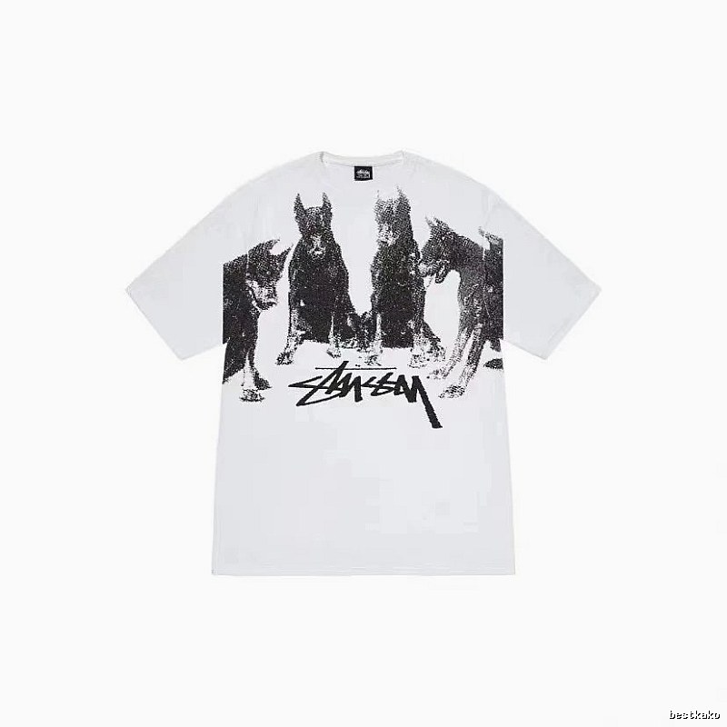 Stussy Casual Graphic T-shirt Black White Stussy for Streetwear Looks