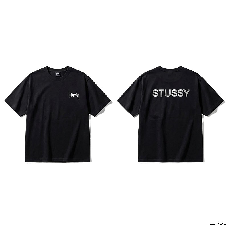 Stussy classic black trendy T-shirt
