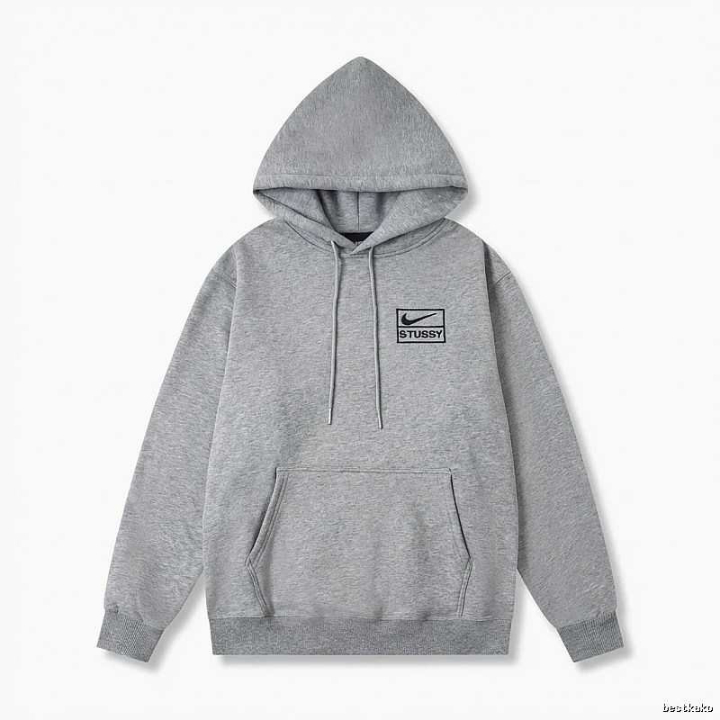 Stussy Co-branded Simple Style Grey Hoodie