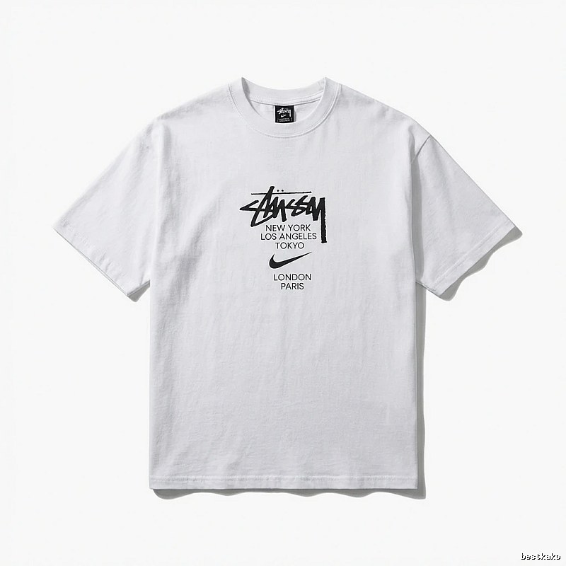 Stussy Co-branded Simple Style White T-shirt