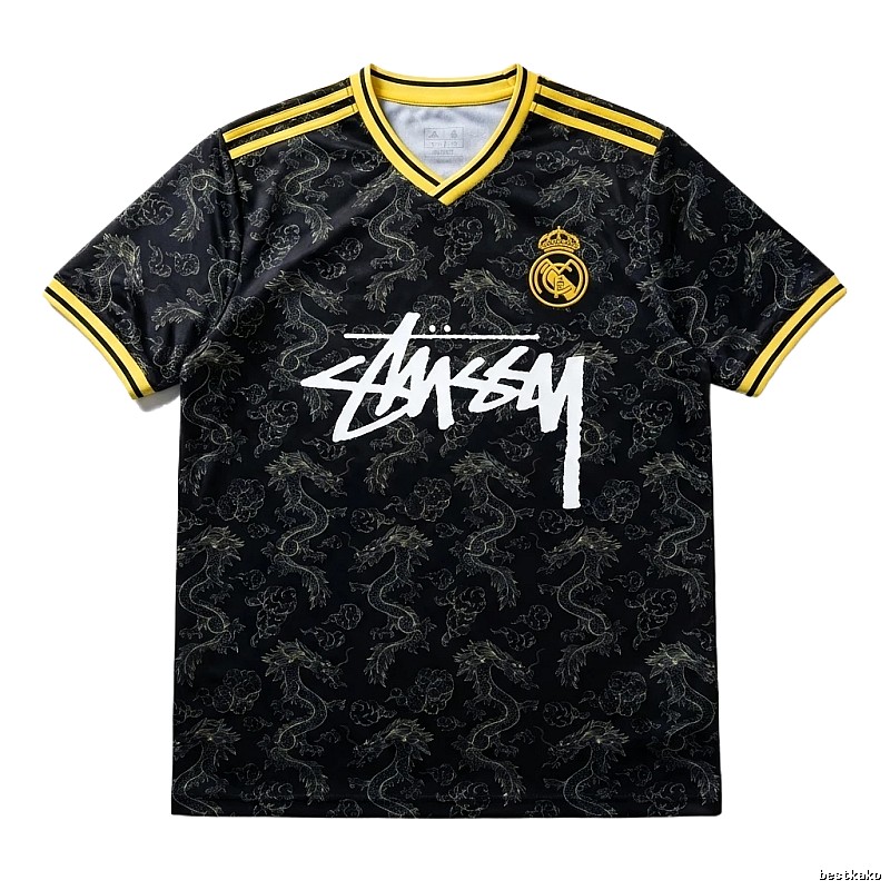 Stussy co-branded style black jersey