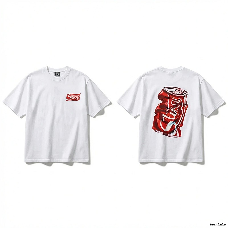 Stussy Cola Print Casual White T-shirt