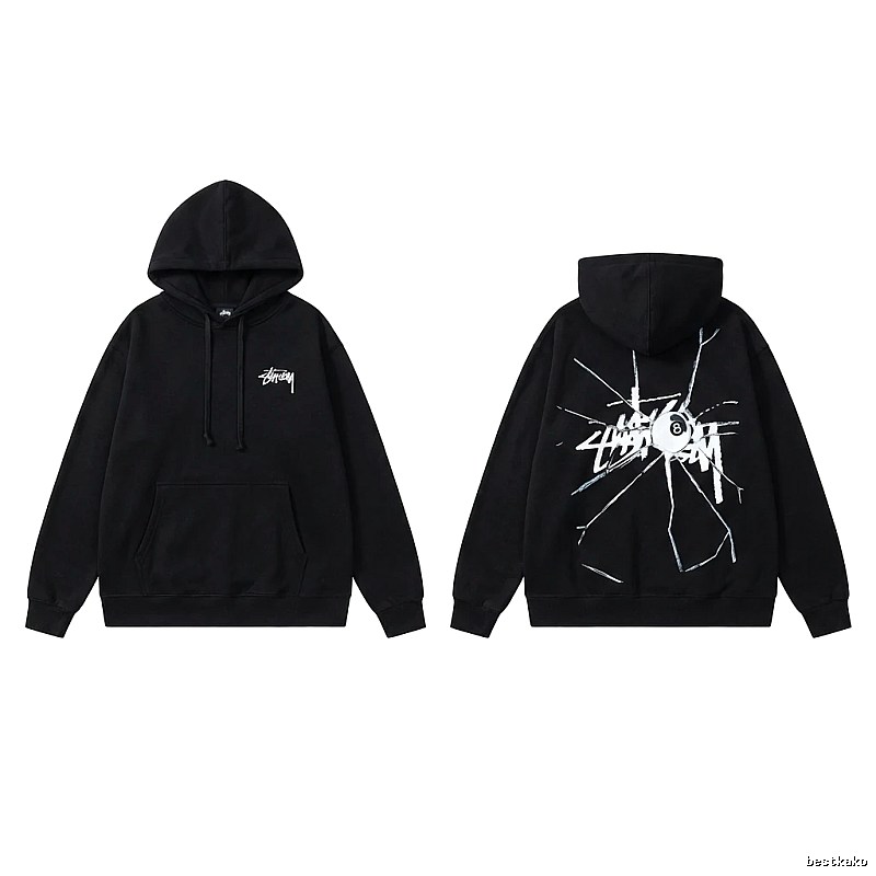 Stussy dark style black hoodie
