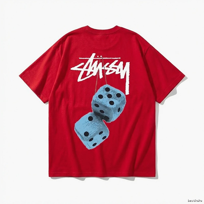 Stussy Dice Trend Brand Red T-shirt