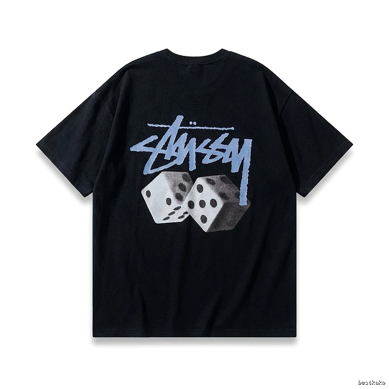 Stussy Dice Trendy Brand Black T-shirt