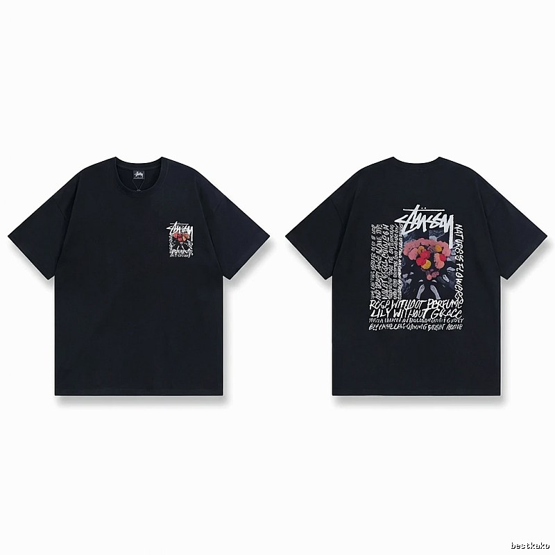 Stussy Floral Style Black T-shirt