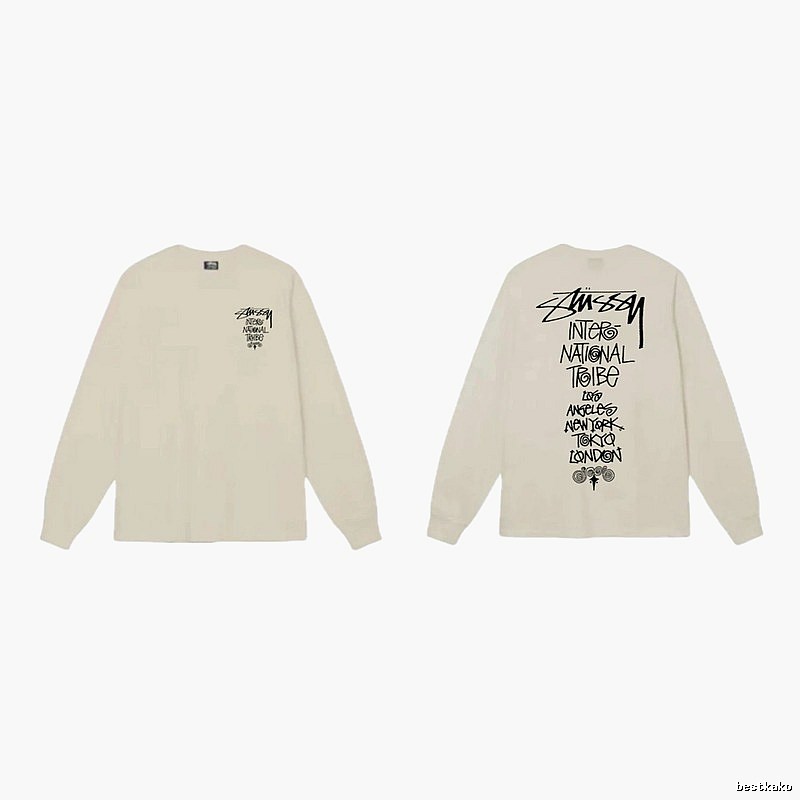 Stussy graffiti-style off-white long-sleeve