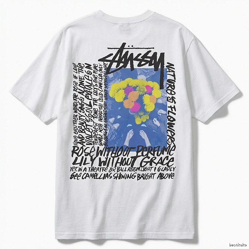 Stussy graffiti-style white T-shirt