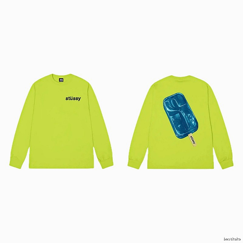 Stussy Ice Cream Series Fluorescent Green Long-sleeve Shirt