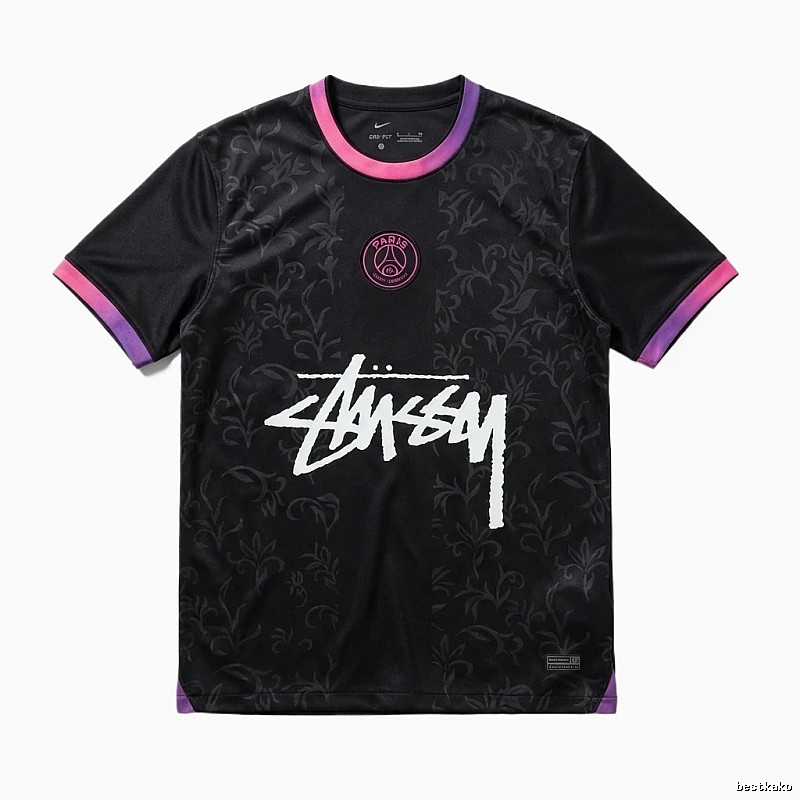 Stussy Paris Co-branded Style Black T-shirt