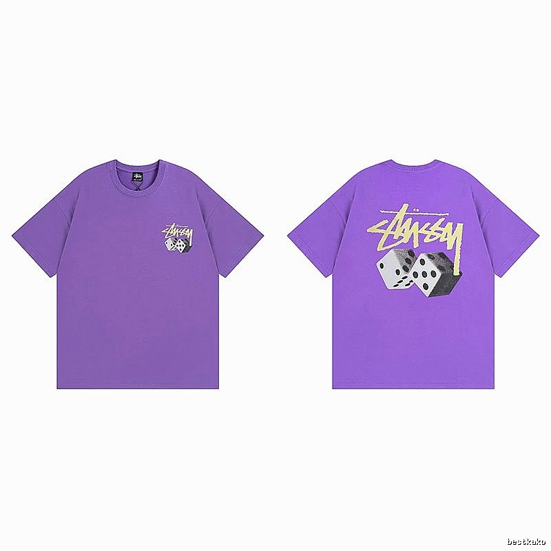 Stussy Purple Spider Graphic T-Shirt Campus Look Logo