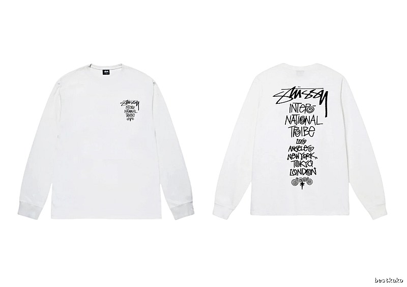 Stussy retro-style white long-sleeved shirt