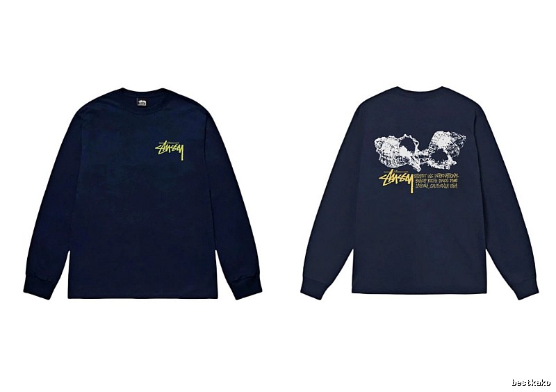 Stussy Skull Print Dark Style Long-sleeve