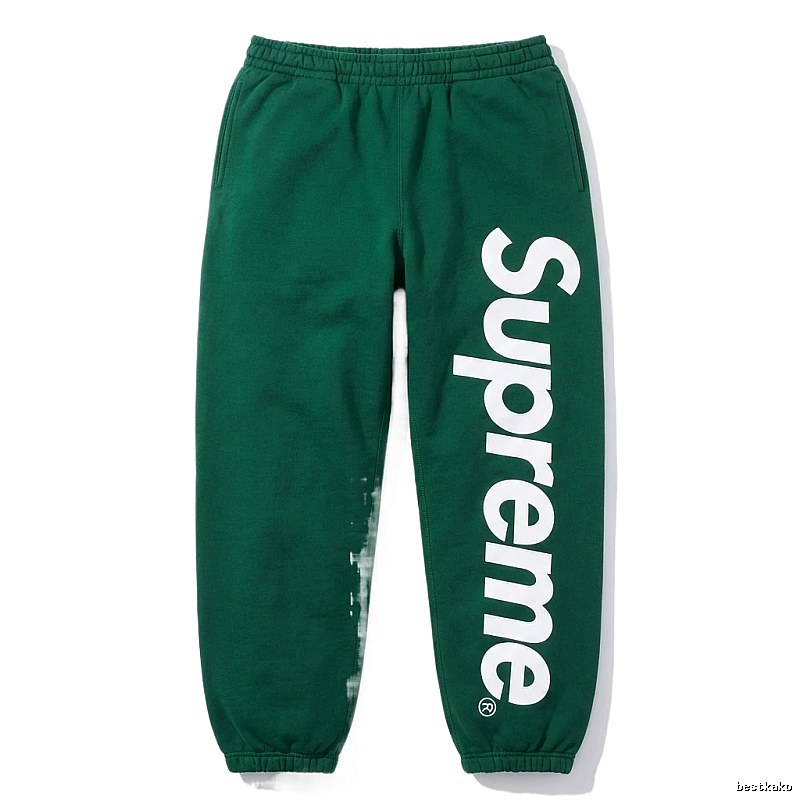 Supreme Basic Style Casual Dark Green Sweatpants
