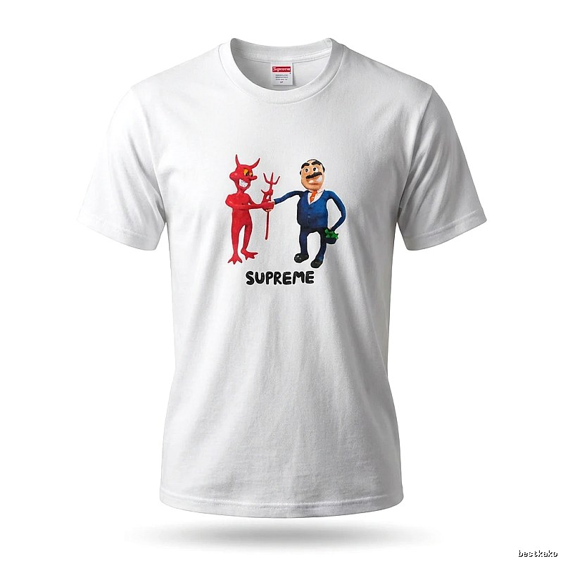 Supreme cartoon print white T-shirt