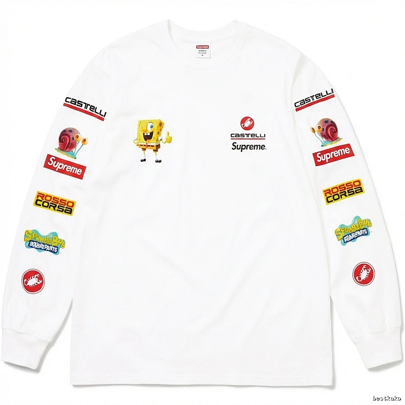 Supreme cartoon trendy white sweatshirt