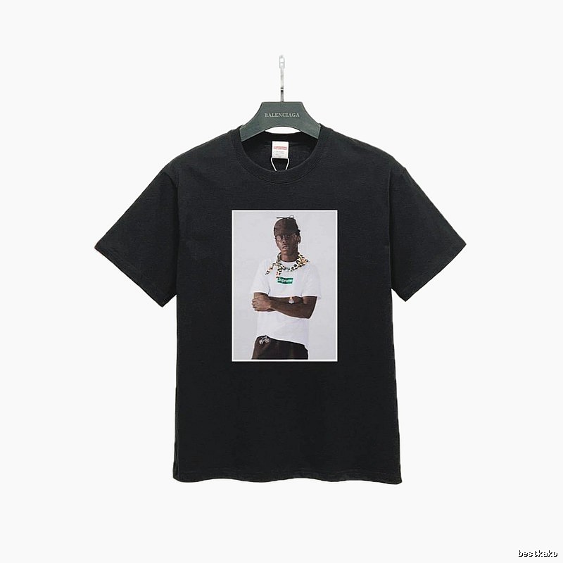 Supreme Portrait Print Street Style Black T-Shirt