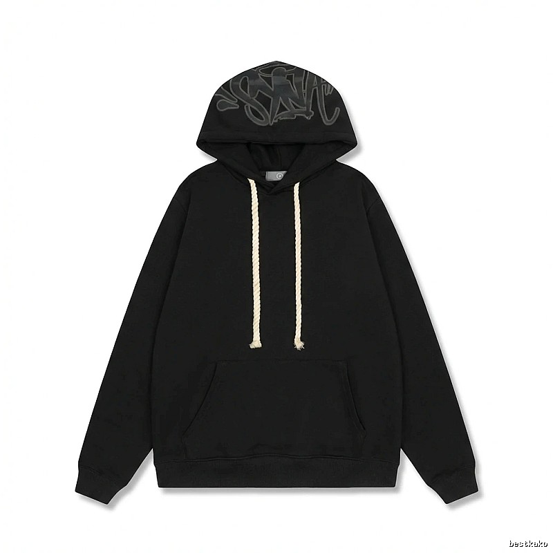 SynaWorld graffiti-style black hoodie