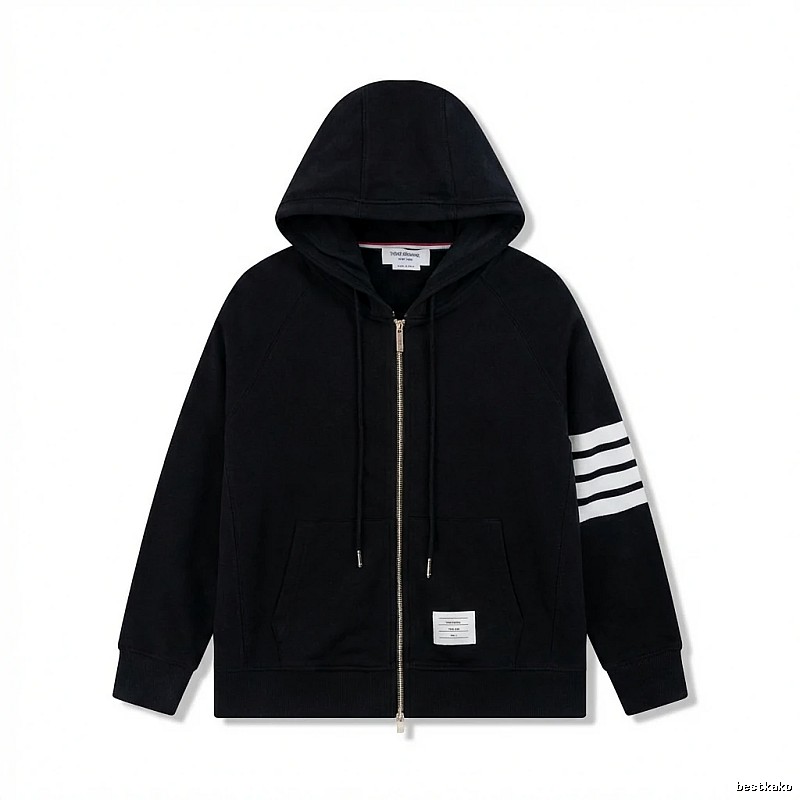Thom Browne minimalist black hoodie