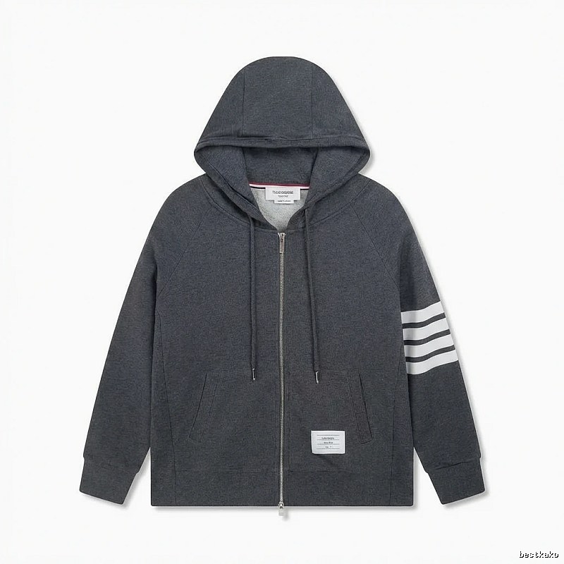 Thom Browne striped style dark gray sweatshirt
