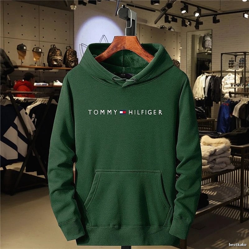 Tommy Hilfiger Green Logo Hoodie Daily Styling