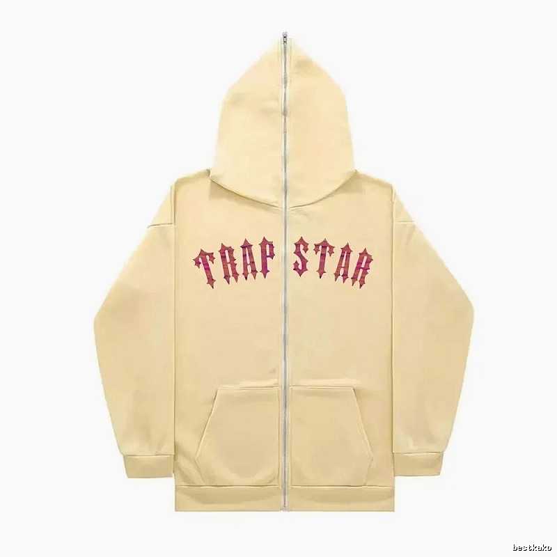 Trapstar Resort Graphic zip hoodie Black Zip Pink for Travel Looks