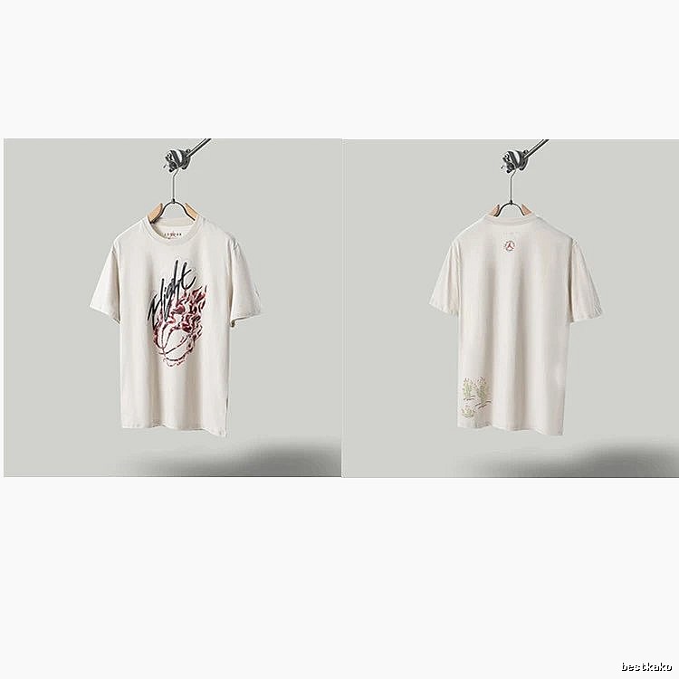 Travis Scott Cactus Co-branded Street-style Off-white T-shirt